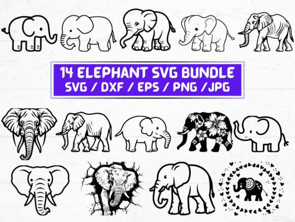 14 Elephant SVG Laser Cut: A Digital Resource for Creative Projects