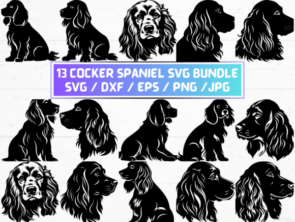 Cocker Spaniel Dog SVG, DXF, EPS, JPG: A Versatile Digital Asset for Design Professionals
