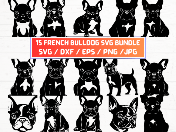 French Bulldog Dog SVG, DXF, EPS, JPG, PNG Files: A Digital Asset for Designers and Creators