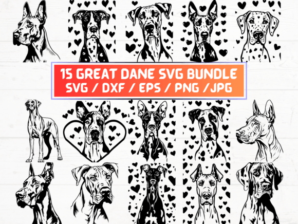 Great Dane Dog SVG Files and More