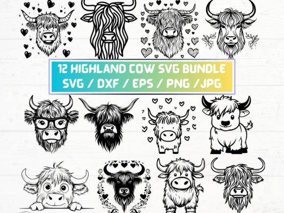 Highland Cow SVG Files for Creative Projects