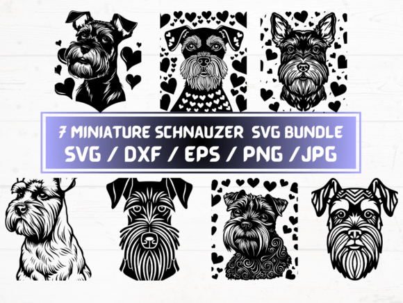 Miniature Schnauzer Dog SVG, DXF, EPS Files