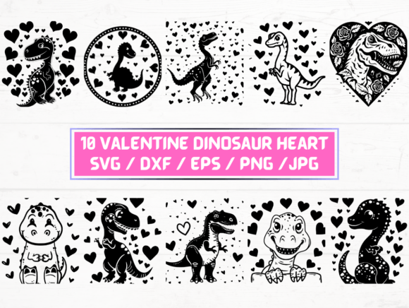 Valentine Dinosaur Heart SVG Bundle: A Creative Resource for Designers and Creators