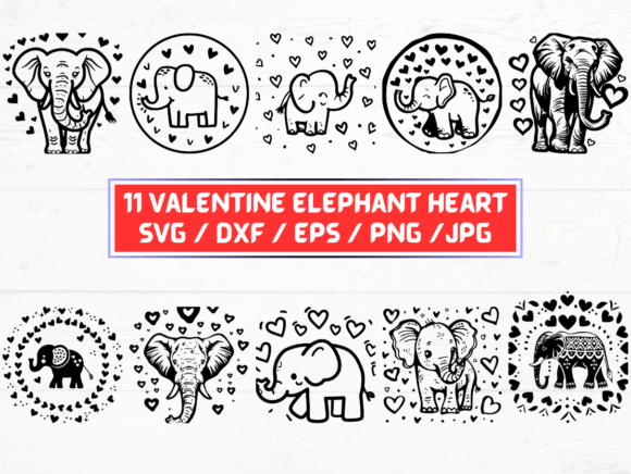 Valentine Elephant Heart SVG: A Digital Design Asset for Creative Projects