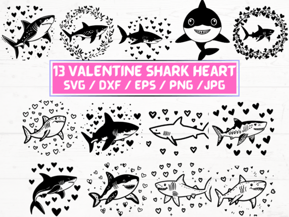 Valentine Shark Heart SVG, DXF, EPS, PNG: A Creative Asset for Modern Designers and Entrepreneurs